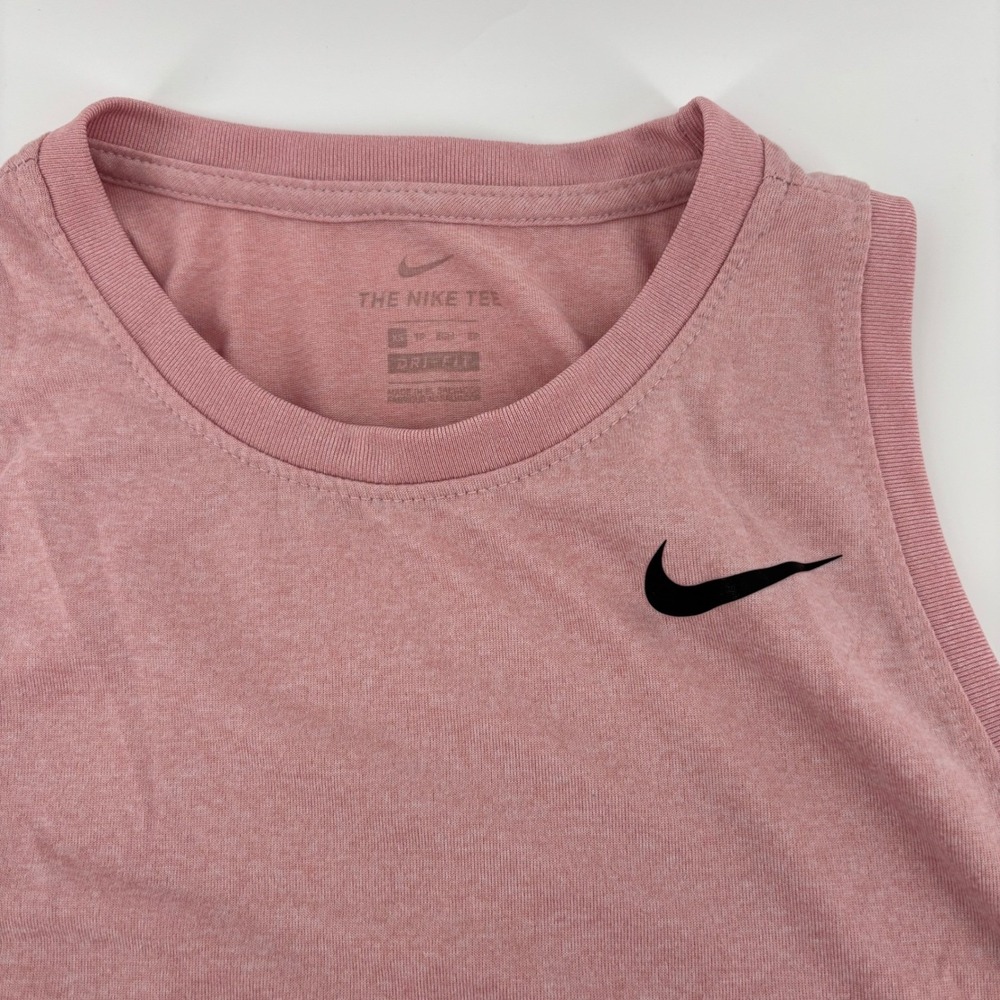 Nike Tank Top Womens XS Pink Excellent Dri-FIT Heathered Sleeveless Gym Shirt - Picture 3 of 7